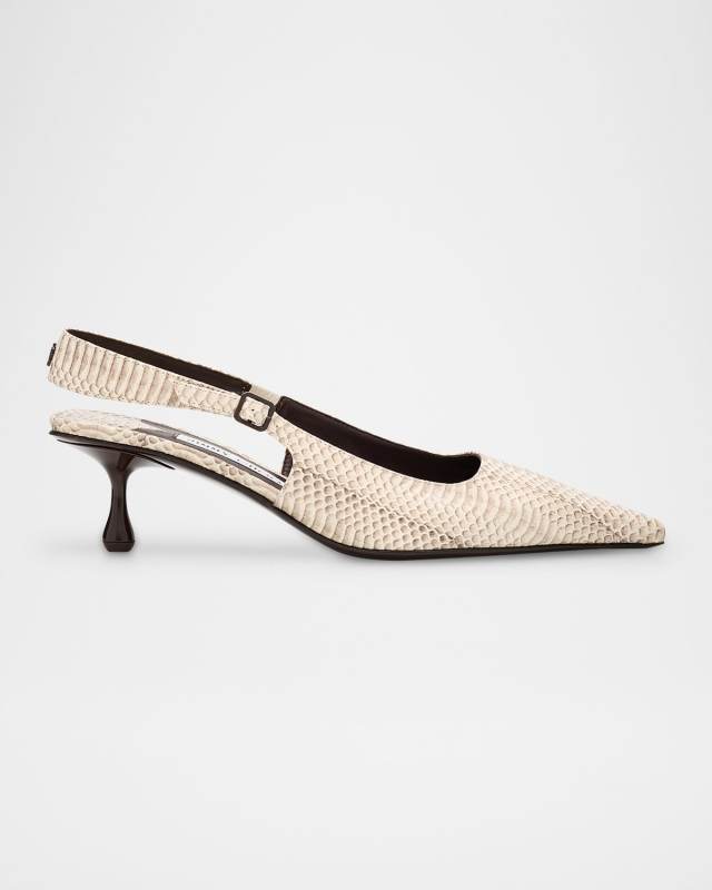 Amel 50 Printed Leather Slingback Pumps